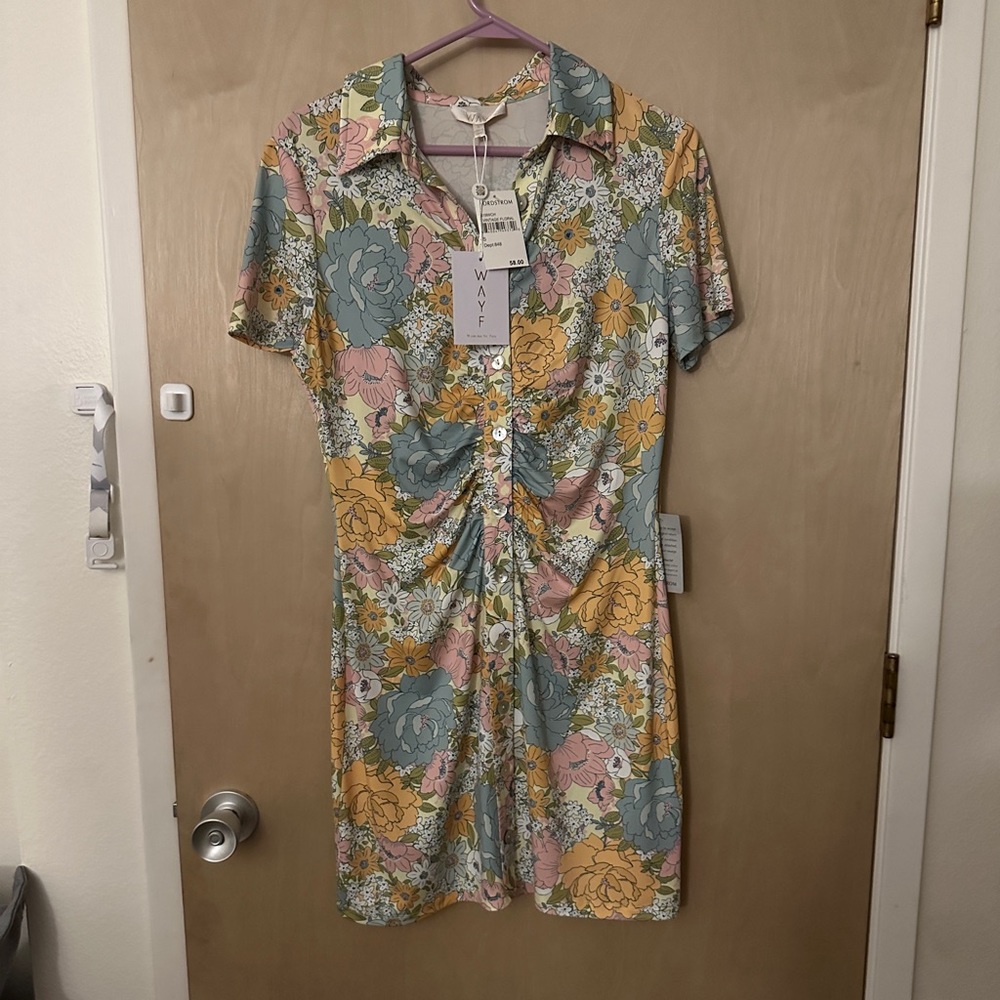 Where Are You From Unique Floral Polo Dress Size S NWT